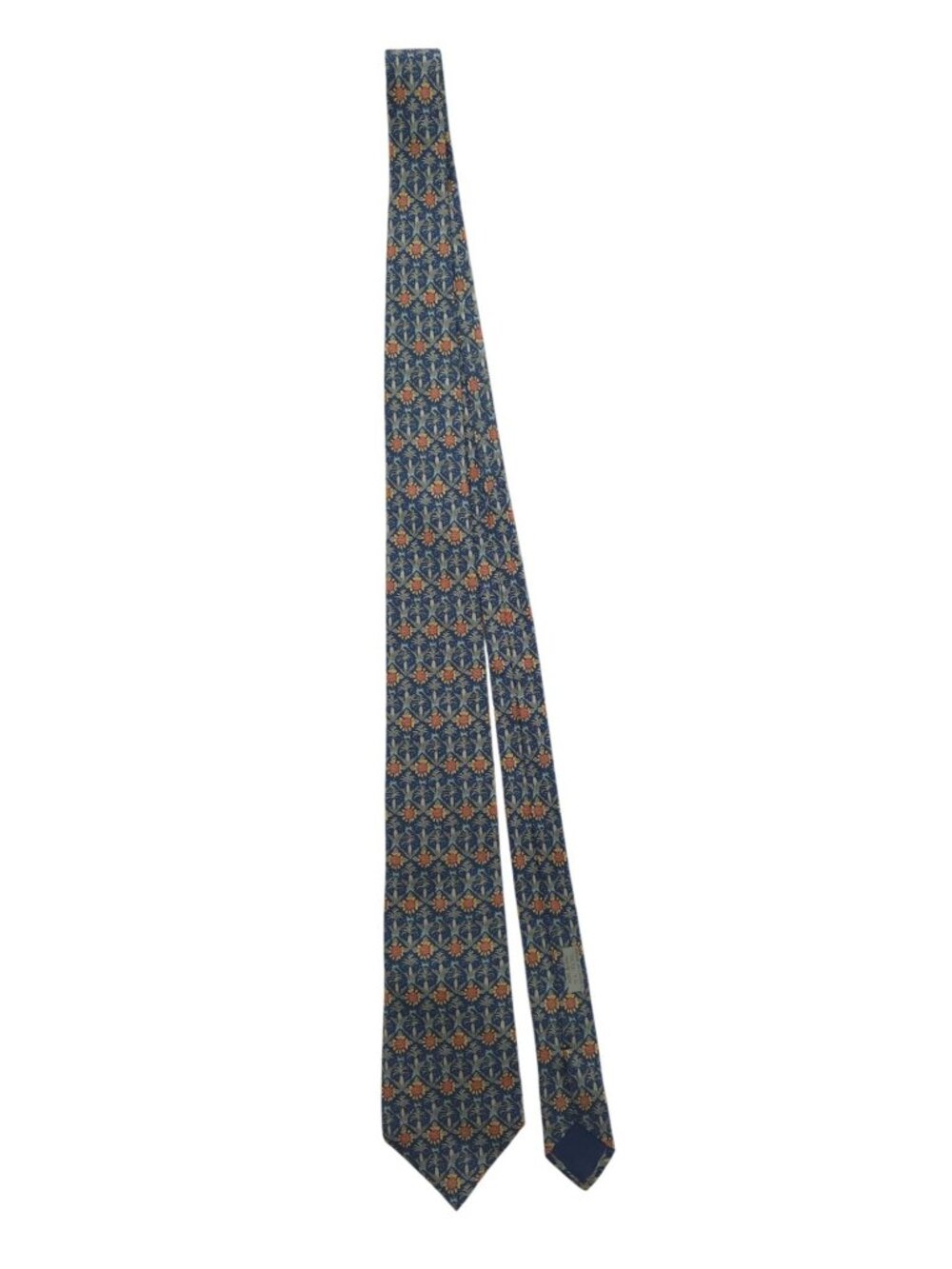Hermès Paris PALM & SUNFLOWERS 100% Silk Geometric Tie Made In France - 7672 TA - Picture 2 of 6